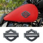 2pcs Carbon Fiber For Harley CVO Custom Metal Tank Emblems Fuel Gas Badge