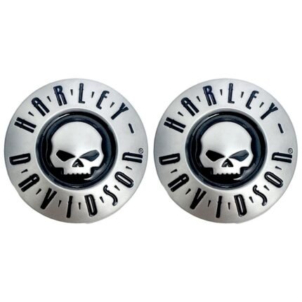 For Harley Willie G Skull CVO Round Fuel Gas Tank Emblems Badges